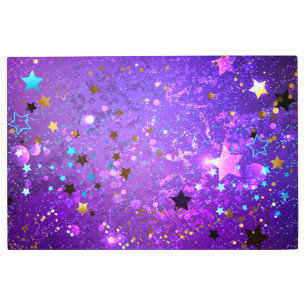 Purple foil background with Stars Metal Print