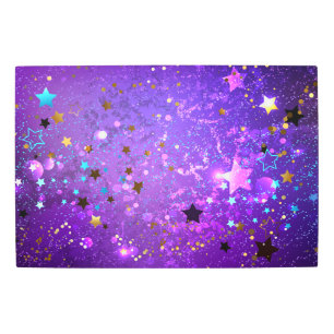 Purple foil background with Stars Metal Print