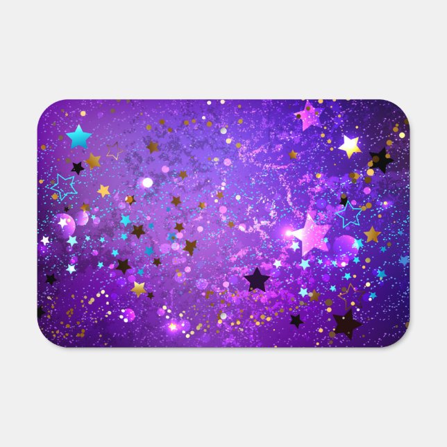 Purple foil background with Stars Metal Sign (Front)