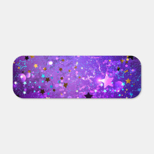 Purple foil background with Stars Metal Sign