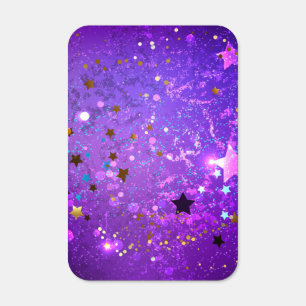 Purple foil background with Stars Metal Sign