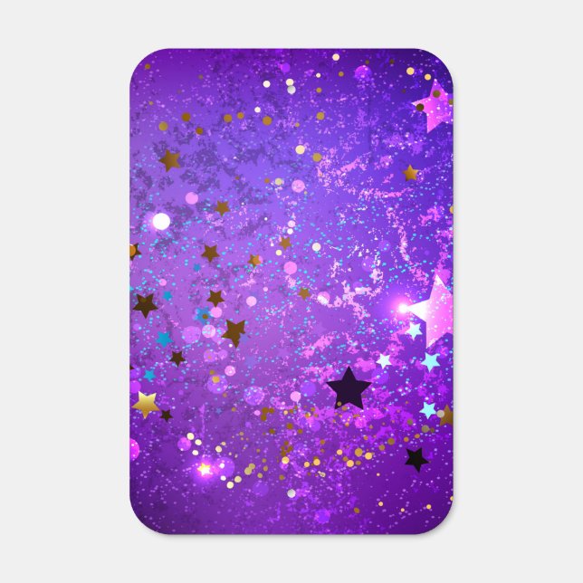 Purple foil background with Stars Metal Sign (Front)