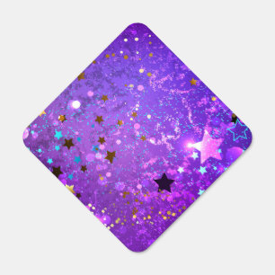 Purple foil background with Stars Metal Sign