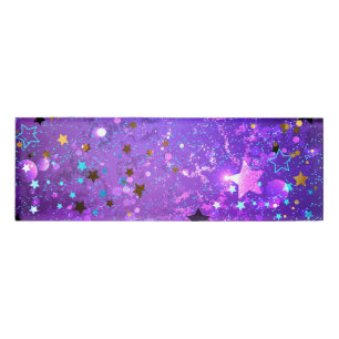 Purple foil background with Stars Name Tag