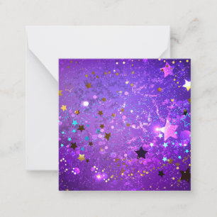 Purple foil background with Stars Note Card