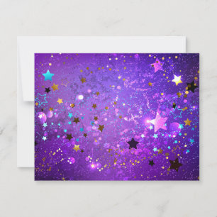Purple foil background with Stars Note Card