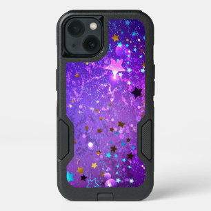 Purple foil background with Stars iPhone 13 Case