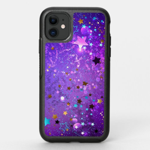 Purple foil background with Stars OtterBox Symmetry iPhone 11 Case