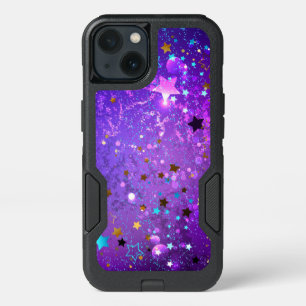 Purple foil background with Stars iPhone 13 Case