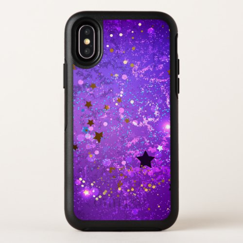 Purple foil background with Stars OtterBox Symmetry iPhone X Case