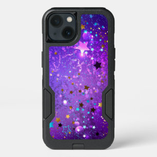 Purple foil background with Stars iPhone 13 Case