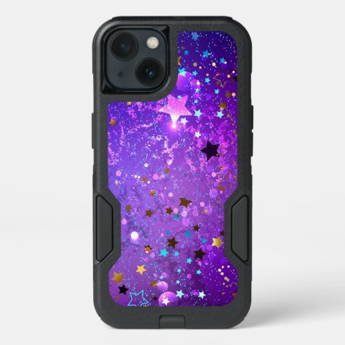 Purple foil background with Stars iPhone 13 Case