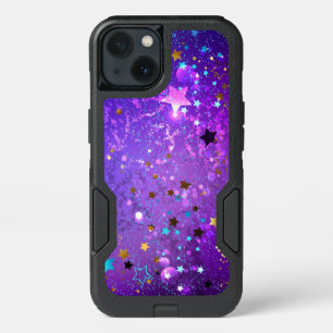 Purple foil background with Stars iPhone 13 Case