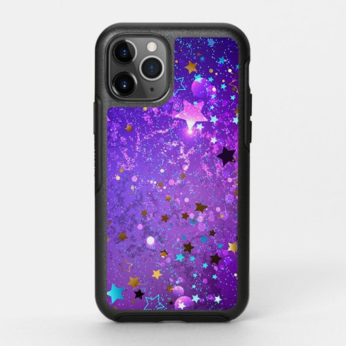 Purple foil background with Stars OtterBox Symmetry iPhone 11 Pro Case