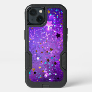 Purple foil background with Stars iPhone 13 Case