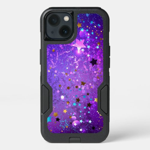 Purple foil background with Stars iPhone 13 Case