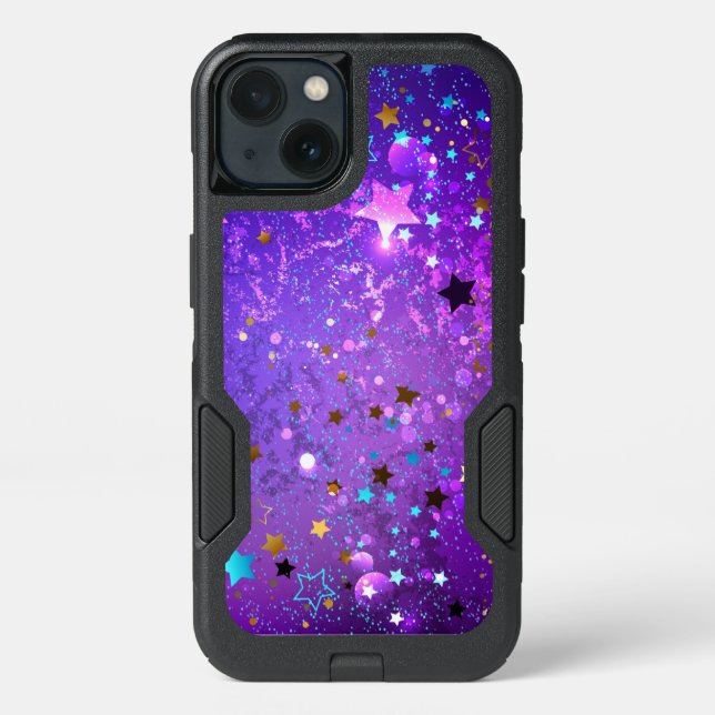 Purple foil background with Stars Otterbox iPhone Case (Back)