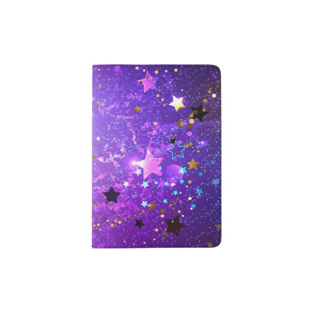 Purple foil background with Stars Passport Holder (Front)