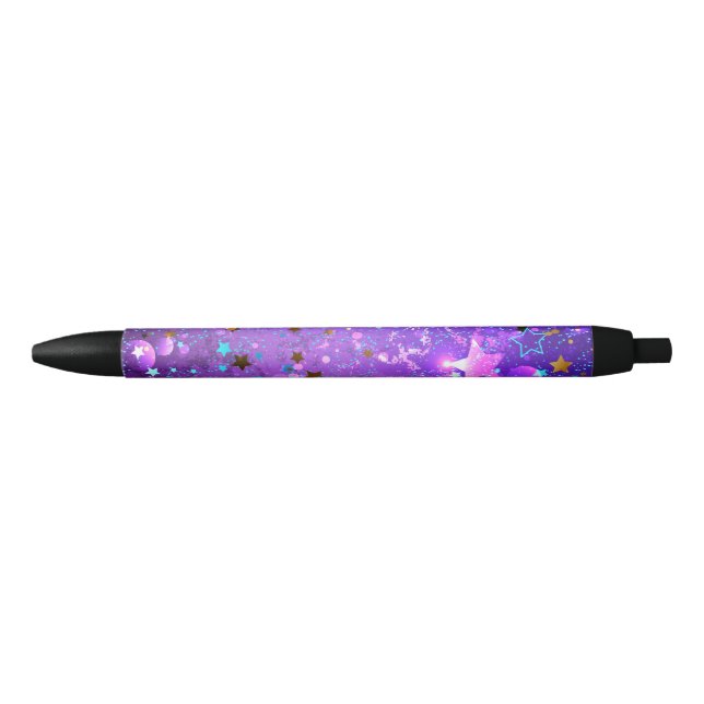 Purple foil background with Stars Pen (Front)