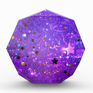 Purple foil background with Stars Photo Block