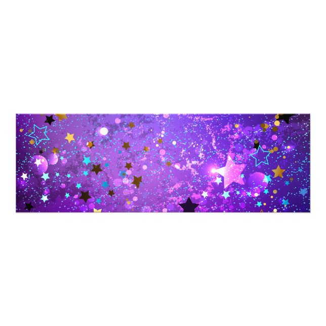 Purple foil background with Stars Photo Print (Front)