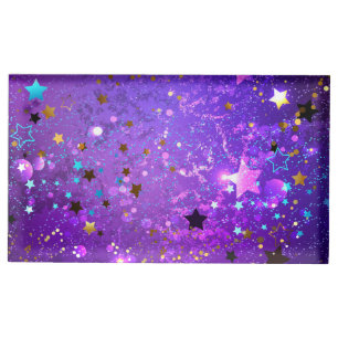 Purple foil background with Stars Place Card Holder