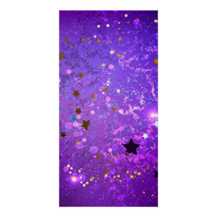 Purple foil background with Stars Poster