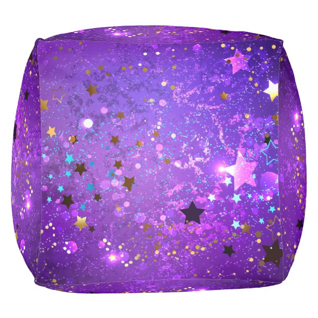 Purple foil background with Stars Pouf (Bottom)