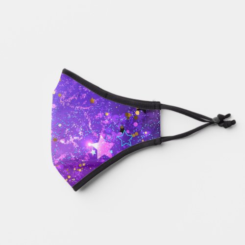 Purple foil background with Stars Premium Face Mask