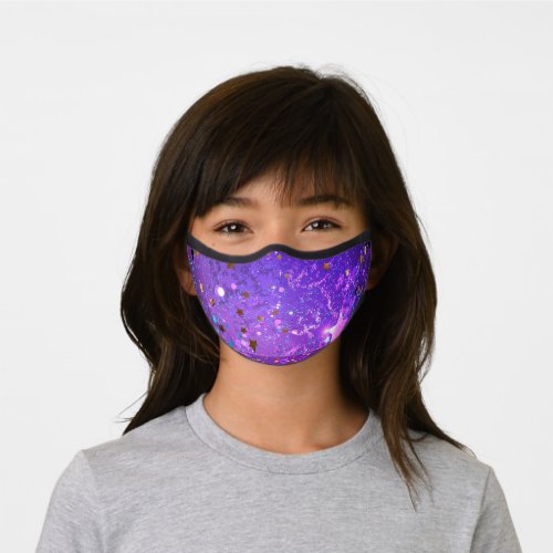 Purple foil background with Stars Premium Face Mask