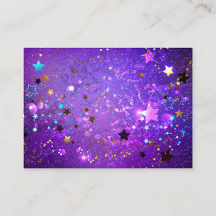Purple foil background with Stars Referral Card