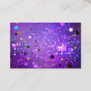 Purple foil background with Stars Referral Card