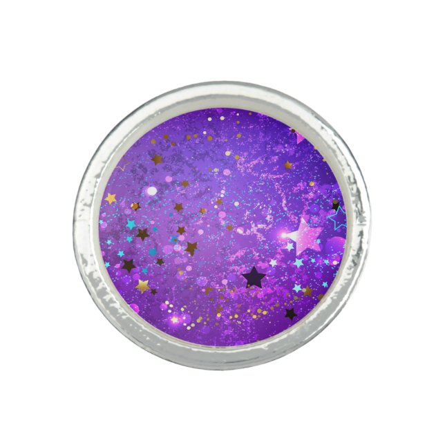Purple foil background with Stars Ring (Front)