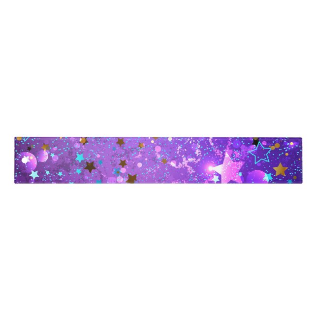 Purple foil background with Stars Ruler (Front)