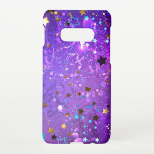 Purple foil background with Stars Samsung Galaxy S10E Case