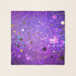 Purple foil background with Stars Scarf<br><div class="desc">Violet invoice background with gold and blue stars. Background with stars.</div>