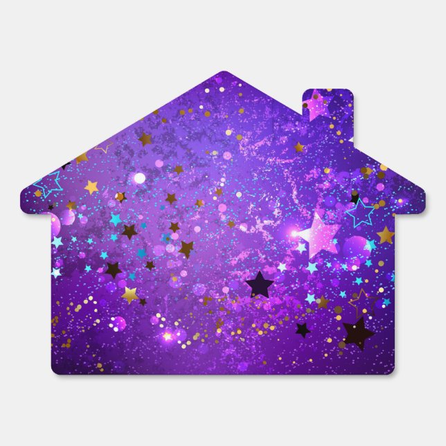 Purple foil background with Stars Sign (Front)