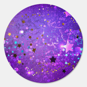 Purple foil background with Stars Sign