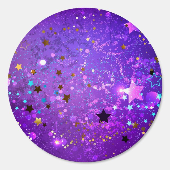 Purple foil background with Stars Sign (Front)
