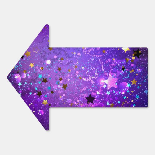 Purple foil background with Stars Sign