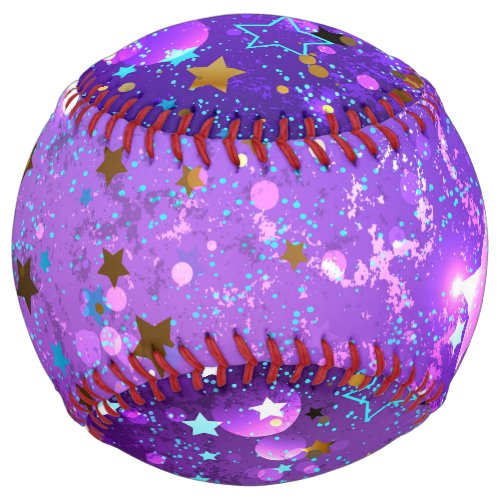 Purple foil background with Stars Softball