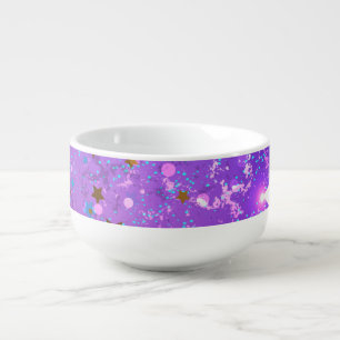 Purple foil background with Stars Soup Mug