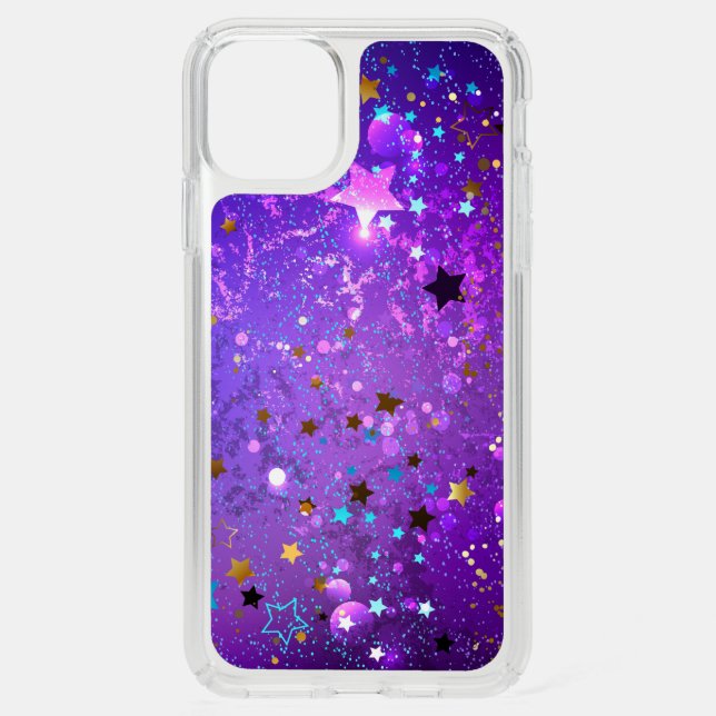 Purple foil background with Stars Speck iPhone 11 Pro Max Case (Front)