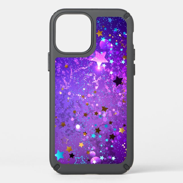 Purple foil background with Stars Speck iPhone 12 Pro Case (Front)
