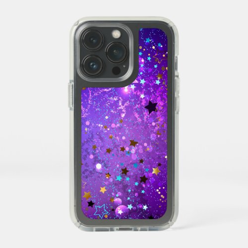 Purple foil background with Stars Speck iPhone 13 Pro Case