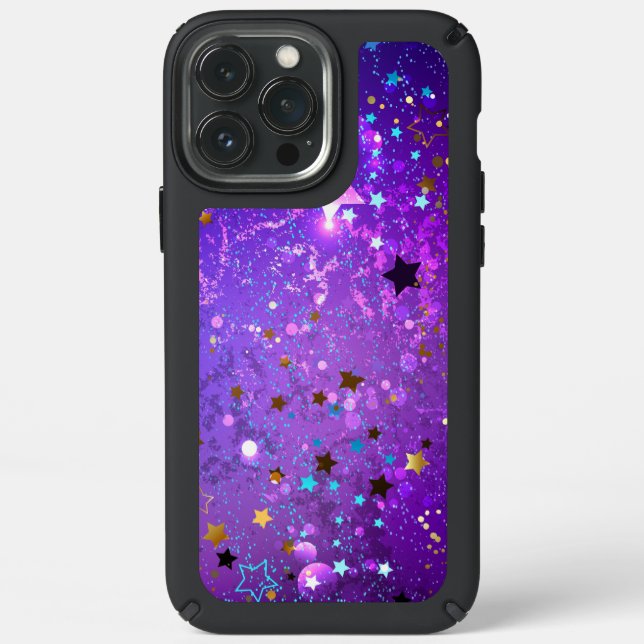 Purple foil background with Stars Speck iPhone 13 Pro Max Case (Front)