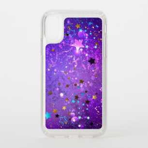 Purple foil background with Stars Speck iPhone XR Case