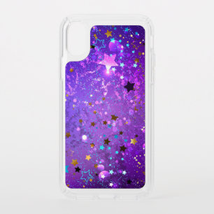 Purple foil background with Stars Speck iPhone XS Case