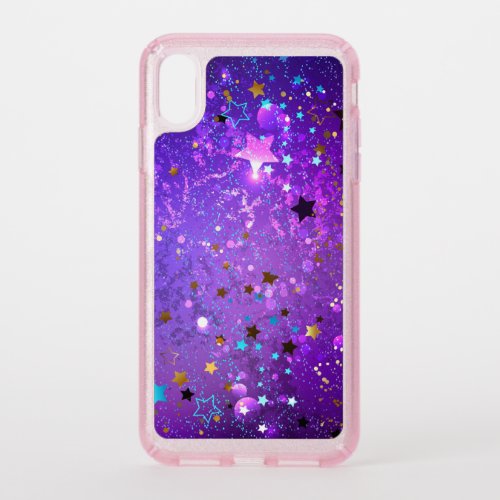 Purple foil background with Stars Speck iPhone XS Max Case