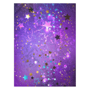 Purple foil background with Stars Tablecloth